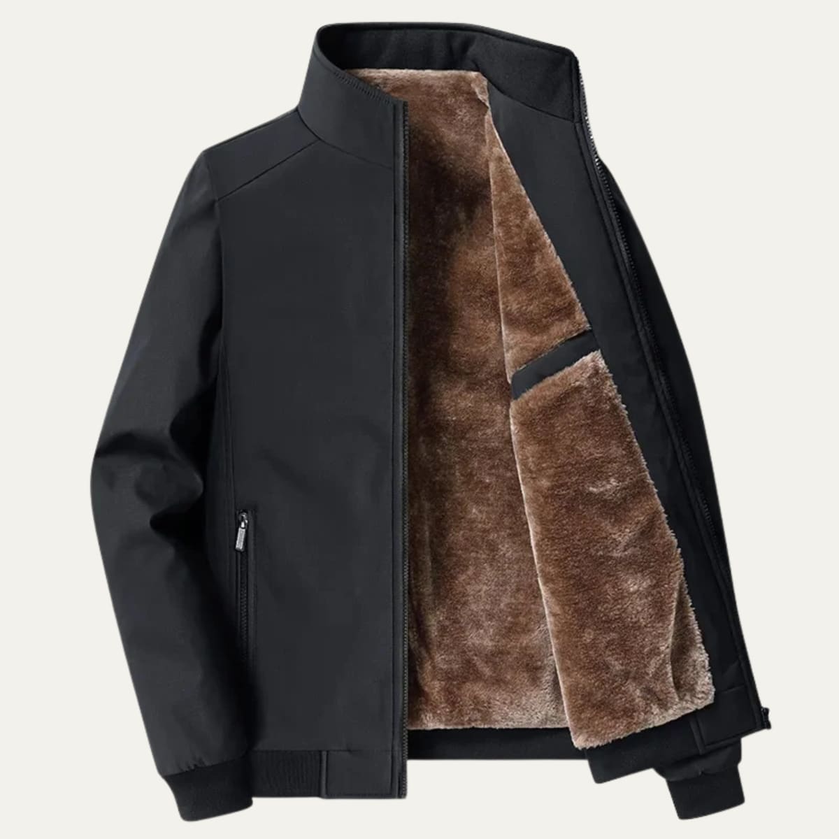 Kai Fleece Lined Stand Collar Jacket_5