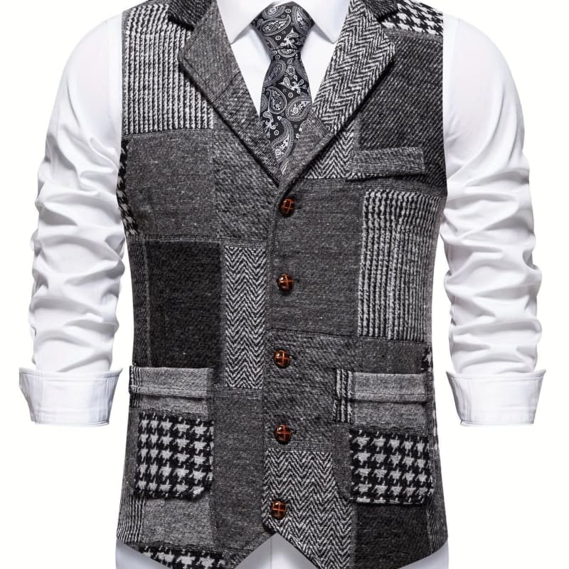 Clement Patchwork Tweed Vest_1