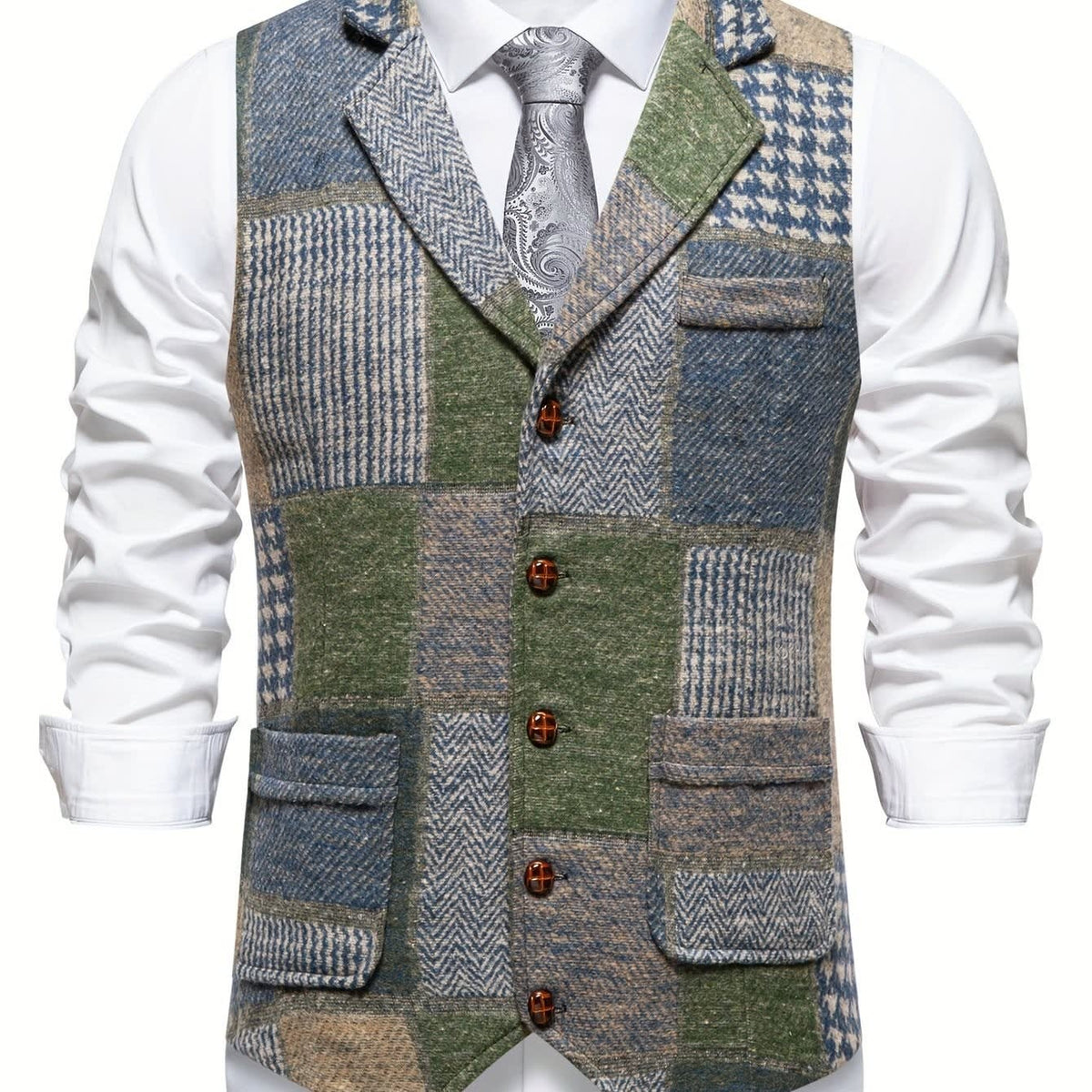 Clement Patchwork Tweed Vest_14