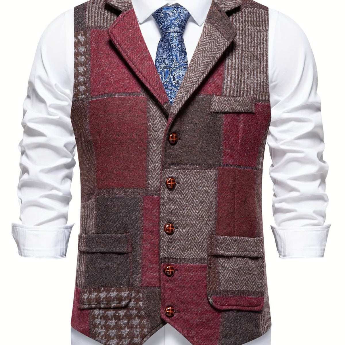 Clement Patchwork Tweed Vest_8