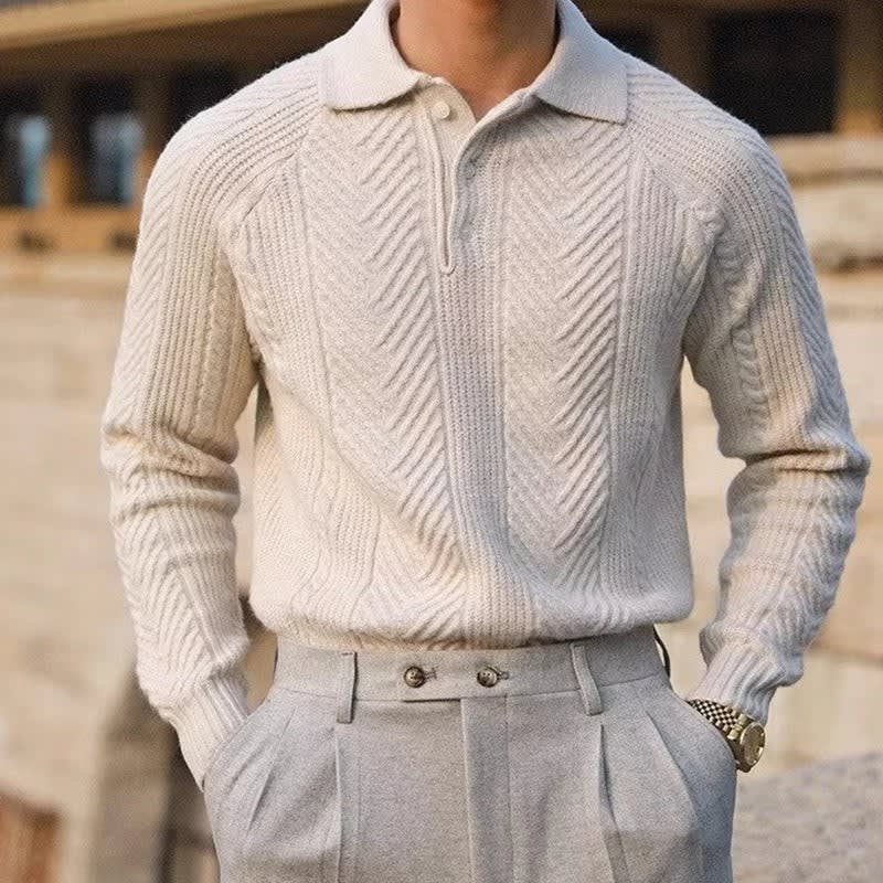 Callen Ribbed Knit Long Sleeve Polo_4
