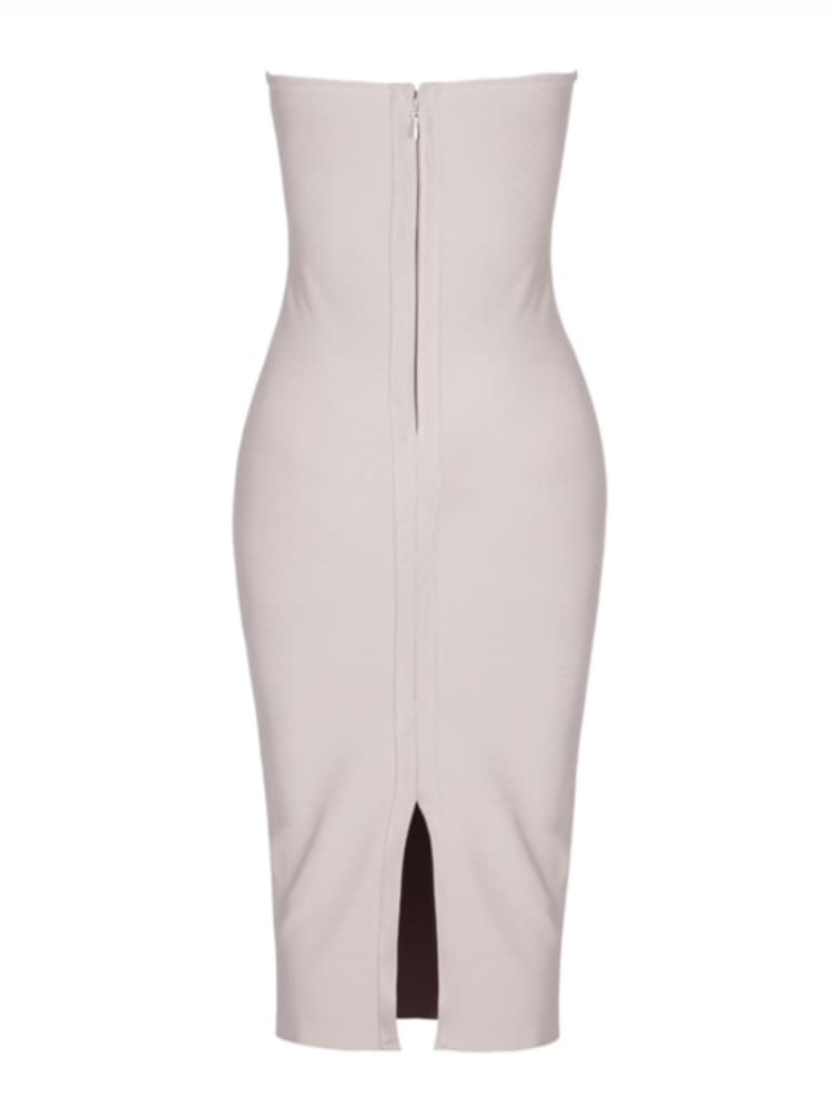 Adeline Bandage Party Midi Dress with Fringe_4