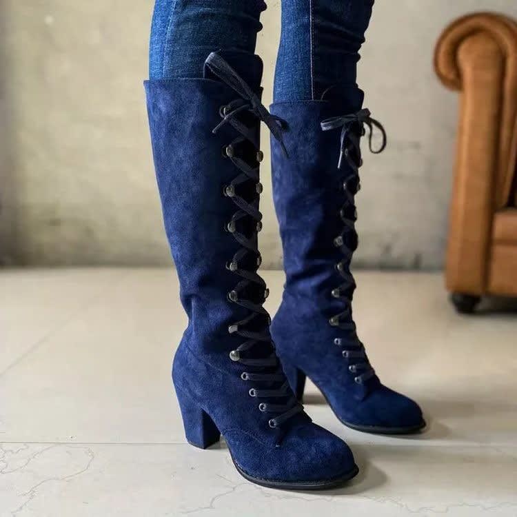 Kalypso Suede Block Heel Knee High Boots_6