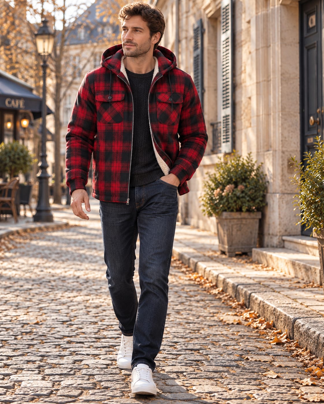 Beckett Plaid Sherpa Lined Hooded Jacket_3