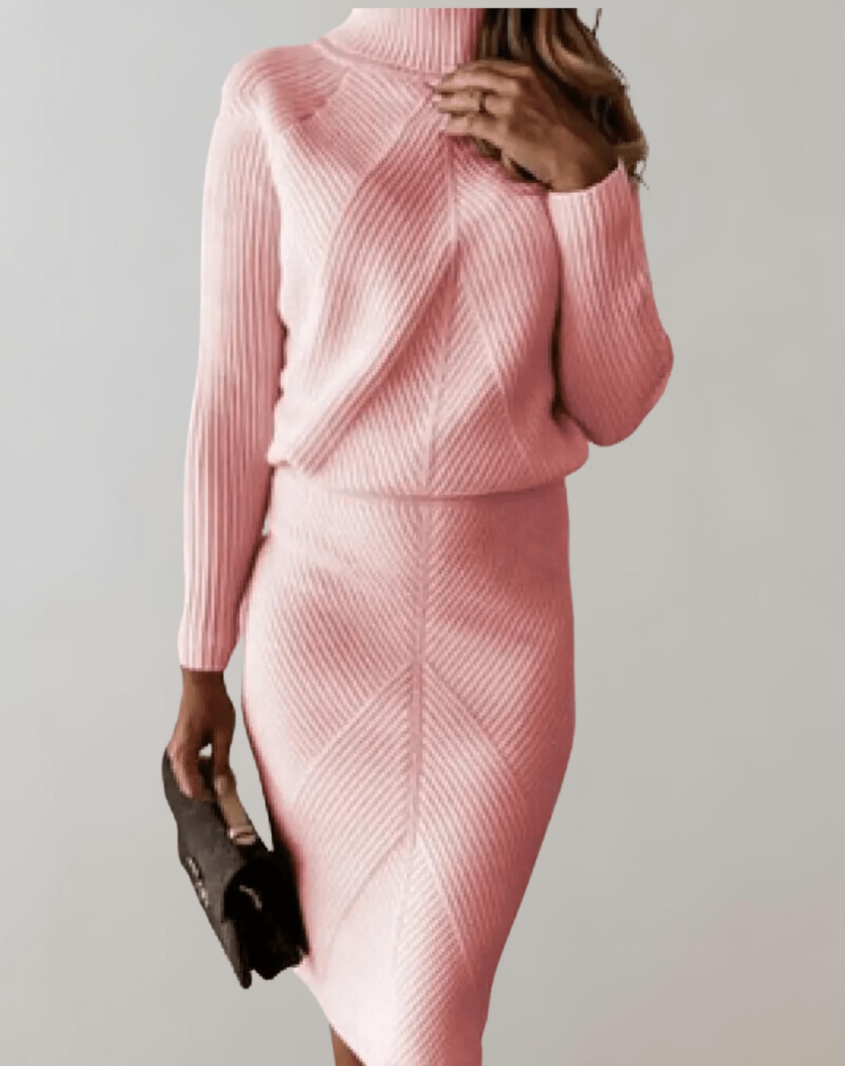Remi Ribbed Knit Turtleneck Skirt Set_6