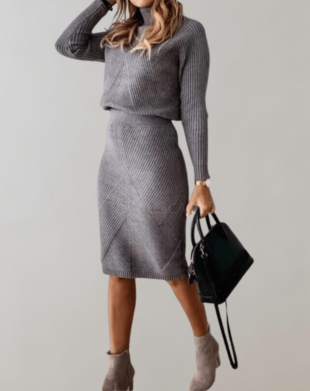 Remi Ribbed Knit Turtleneck Skirt Set_9