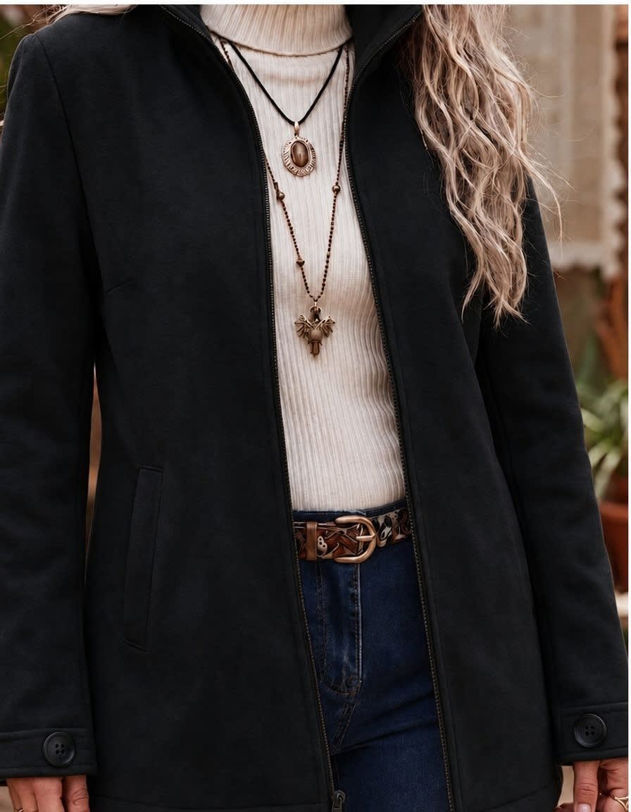 Fioretta Stand Collar Zip Up Jacket_4