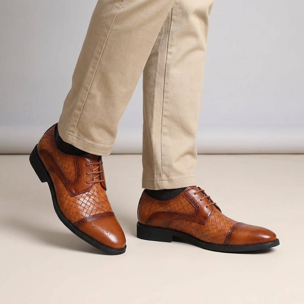 Sheldon Italian Leather Brogue Oxford Shoes_4