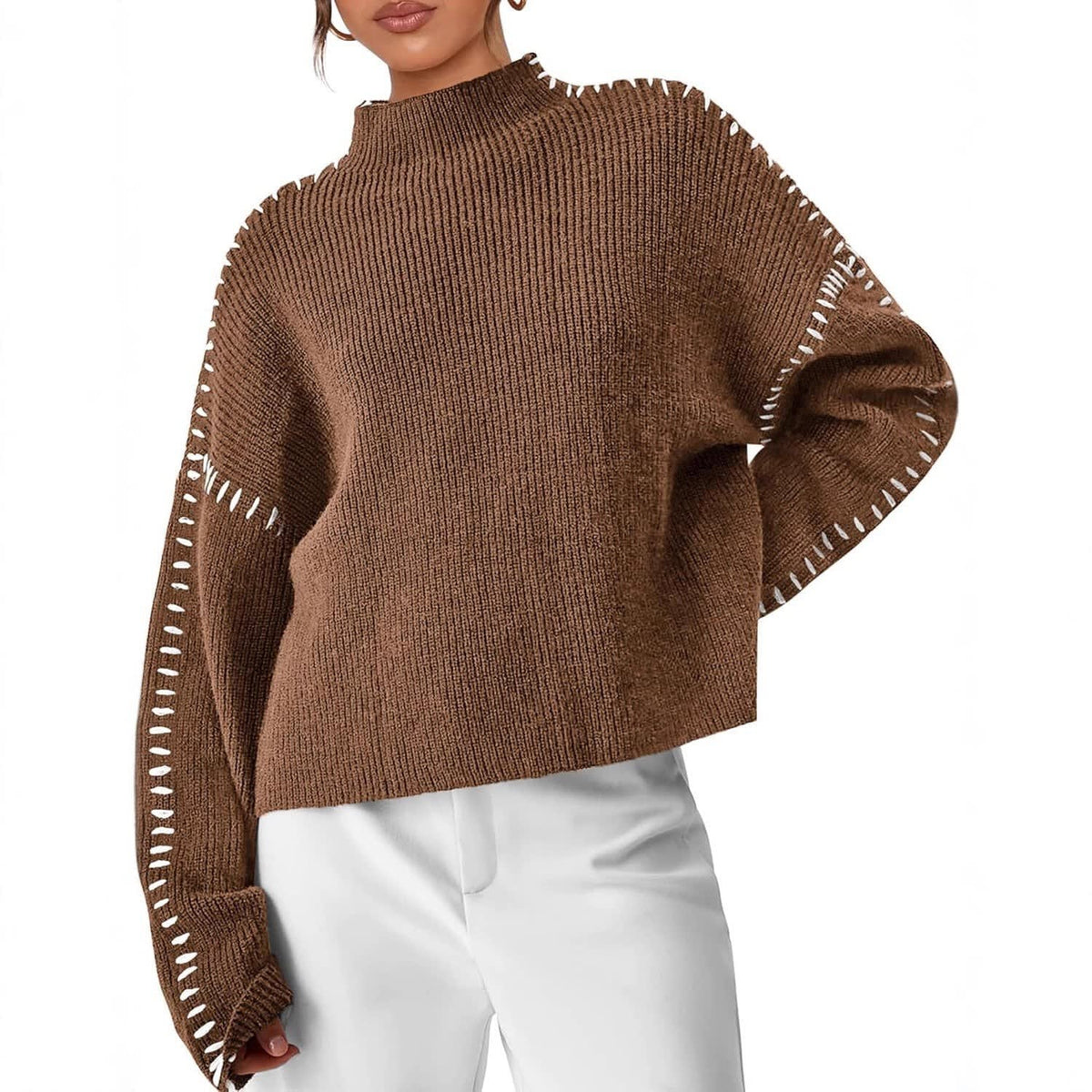 Julissa Oversized Whipstitch Mock Neck Sweater_11