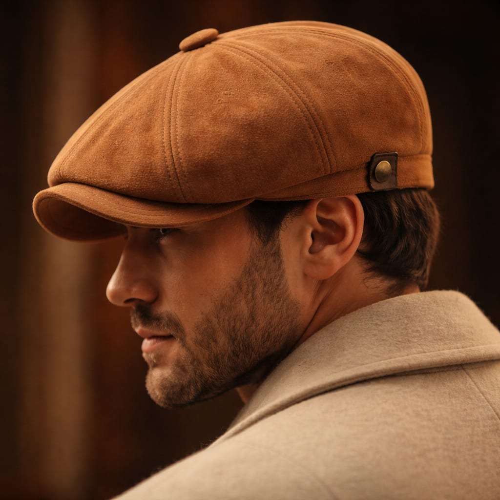 Dane Faux Suede Newsboy Cap_6