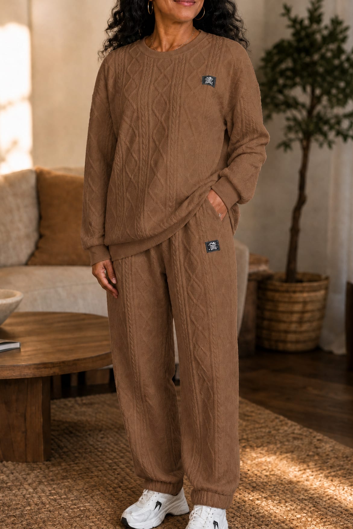 Florence Quilted Knit Sweater and Jogger Pants Two Piece Set_15