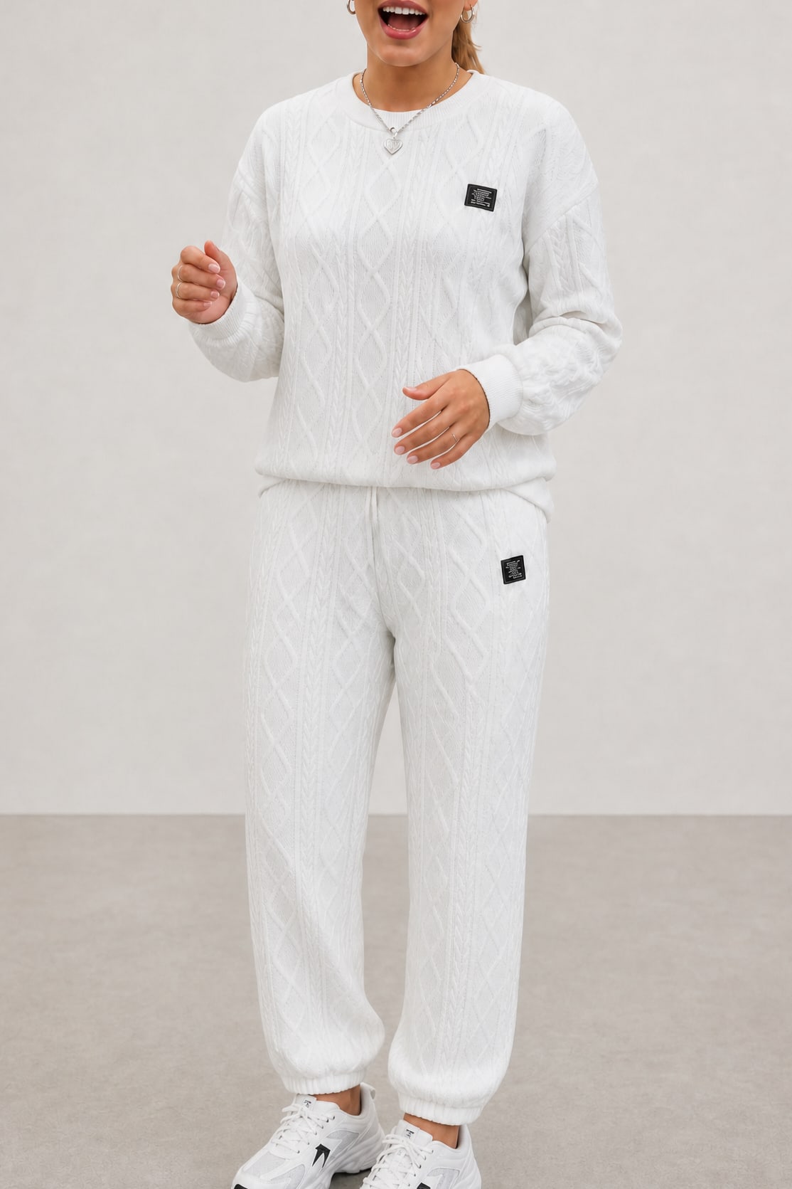 Florence Quilted Knit Sweater and Jogger Pants Two Piece Set_16