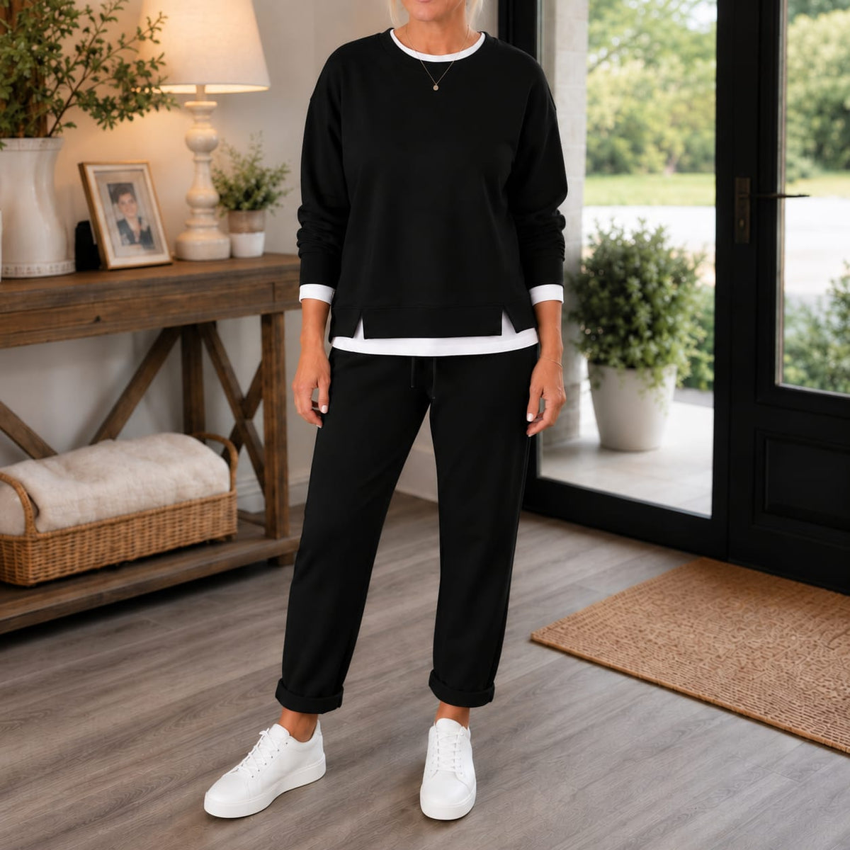Pippa Side Slit Sweatshirt and Jogger Two Piece Set_10