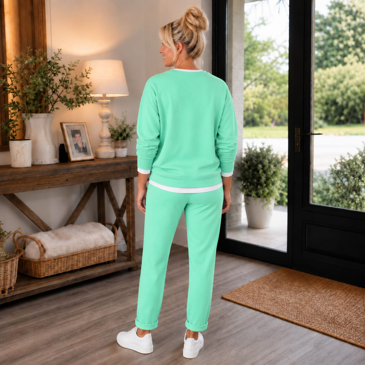 Pippa Side Slit Sweatshirt and Jogger Two Piece Set_3