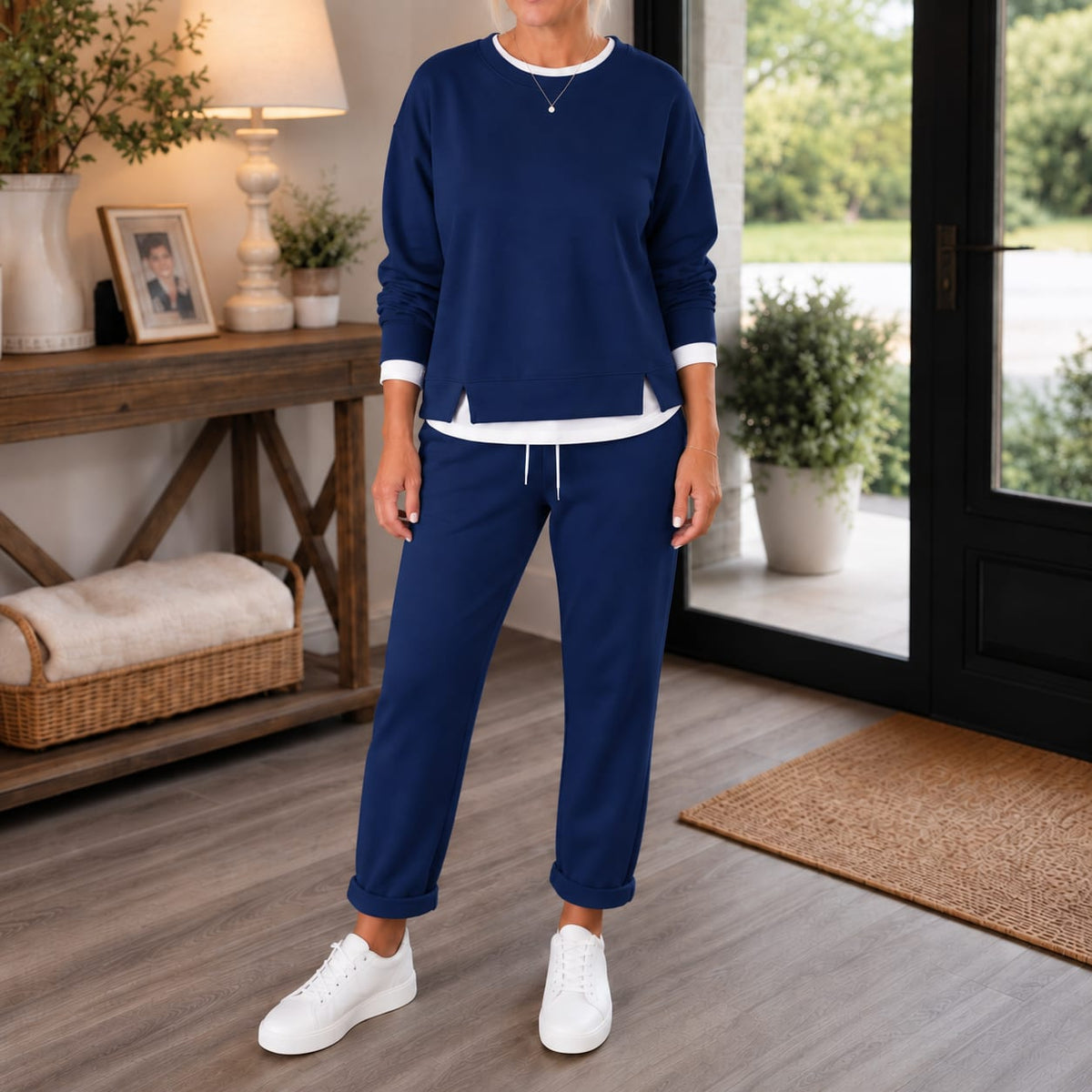 Pippa Side Slit Sweatshirt and Jogger Two Piece Set_9