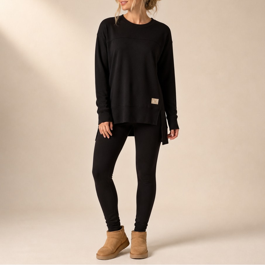 Valentina Side Slit Tunic Top and Leggings Two Piece Set_14