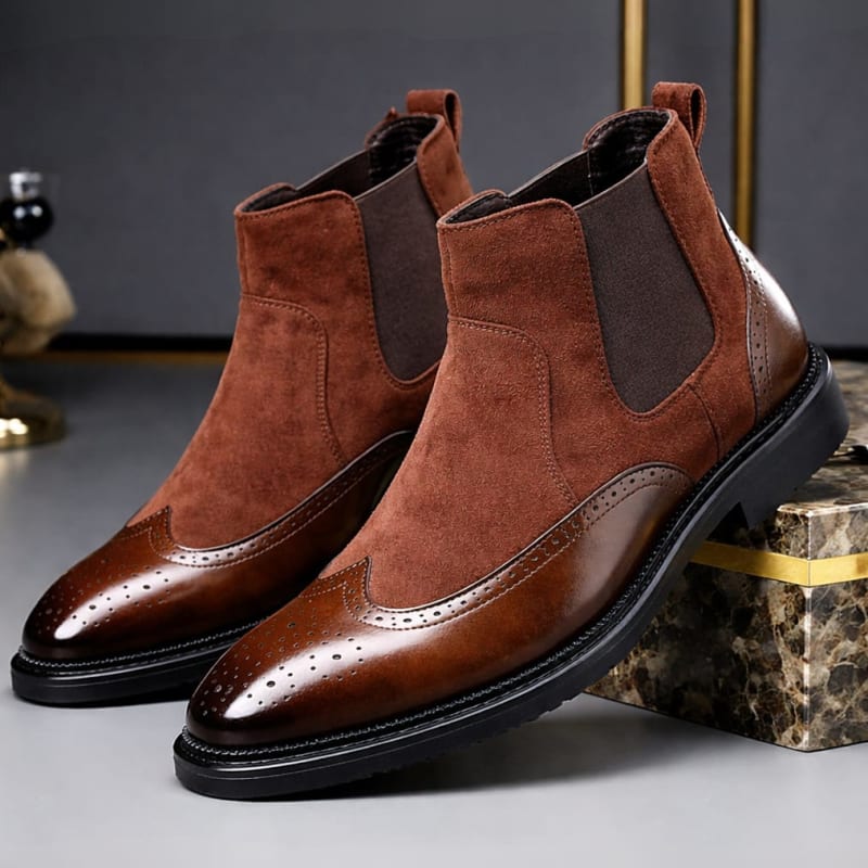 Homer Suede Wingtip Chelsea Boots_1