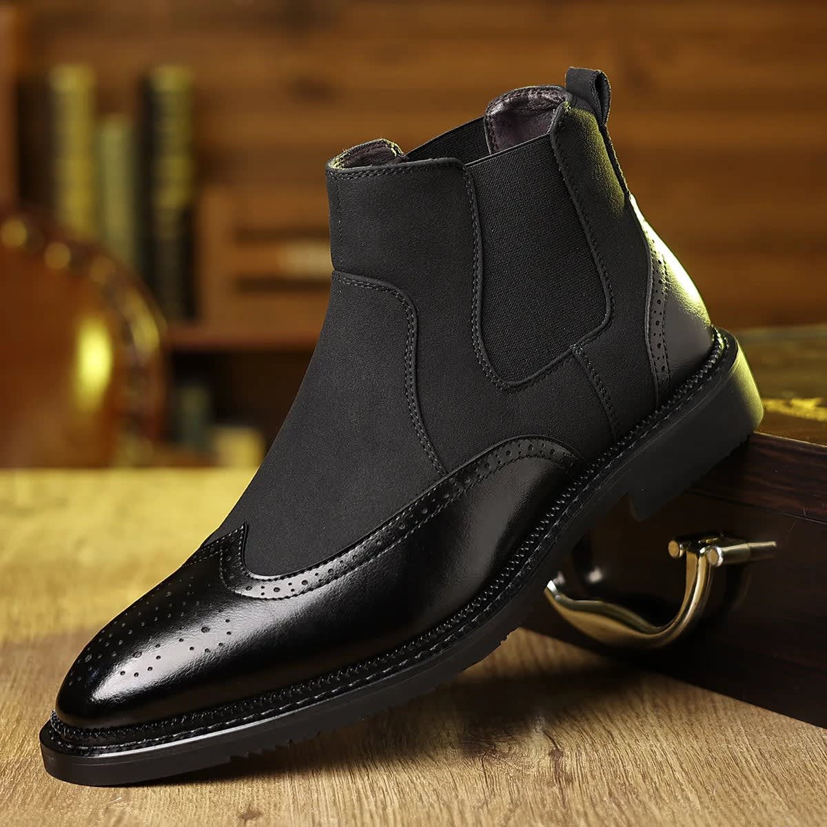 Homer Suede Wingtip Chelsea Boots_3