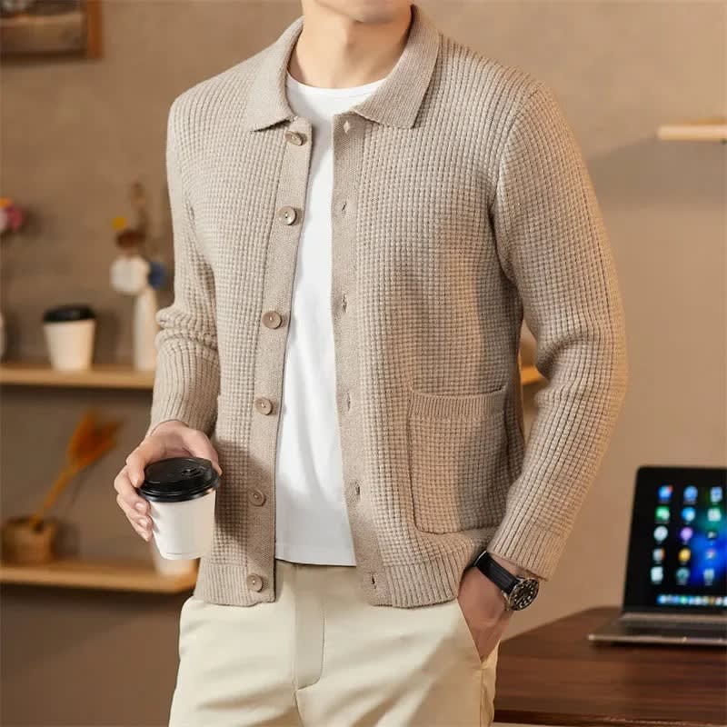 Bryce Waffle Knit Button Front Cardigan_4