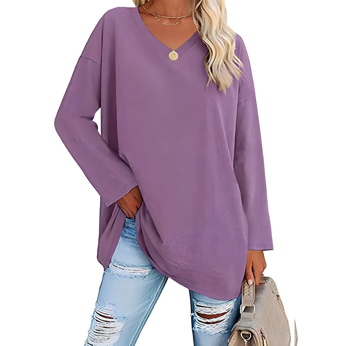 Bianca V-Neck Long Sleeve Tunic Top