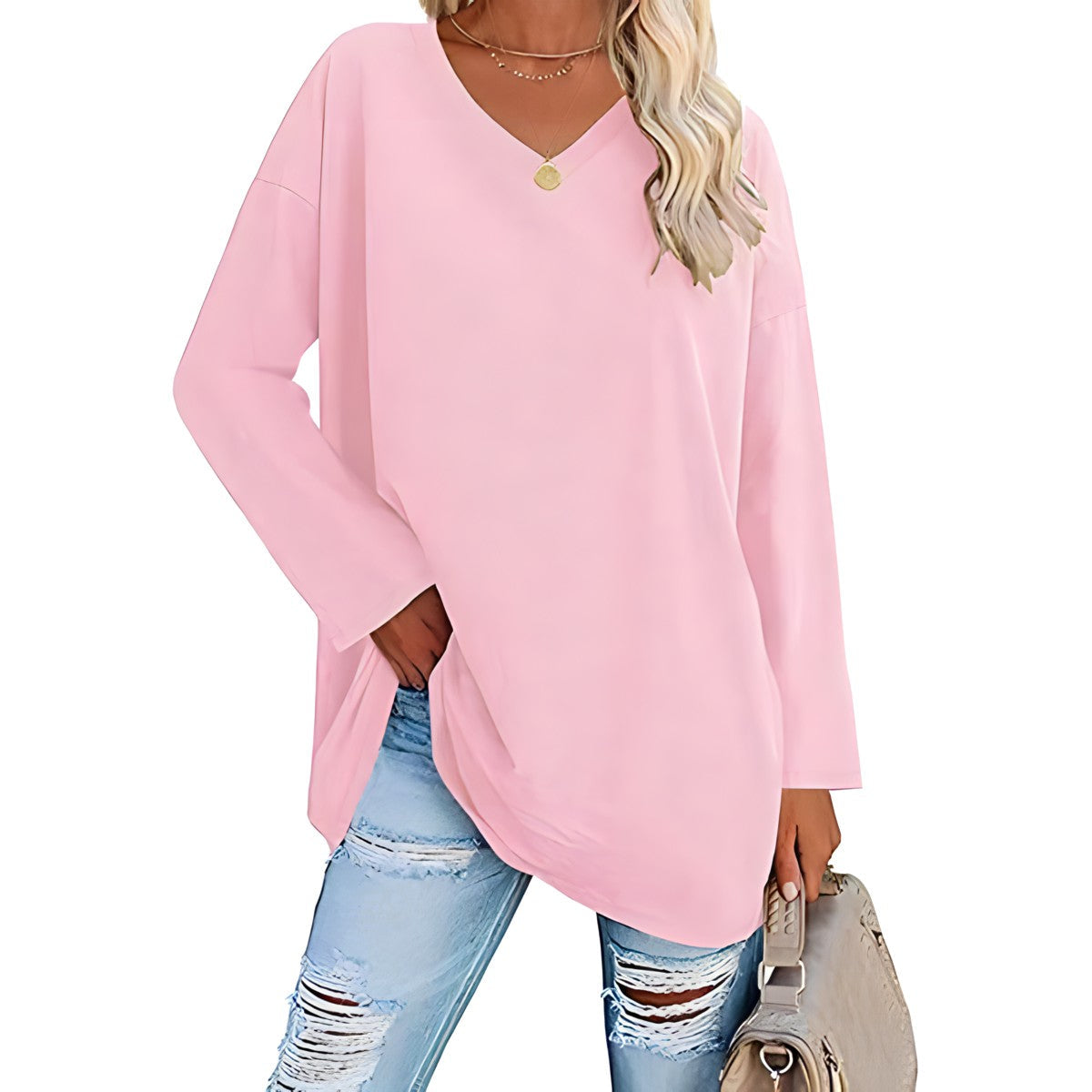 Bianca V-Neck Long Sleeve Tunic Top