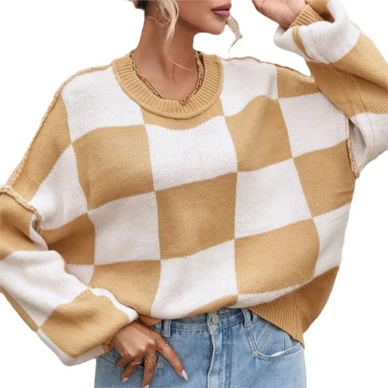 Greer Checkerboard Knit Sweater_4