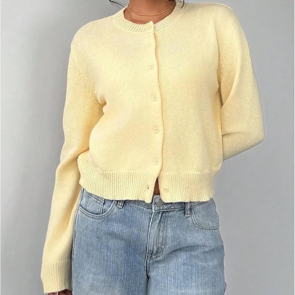 Zaylee Crew Neck Button Front Cardigan_2
