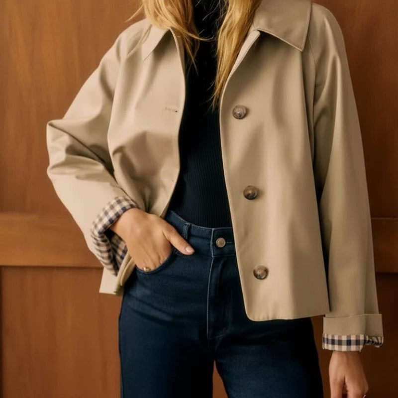 Paige Cropped Cotton Trench Coat_1
