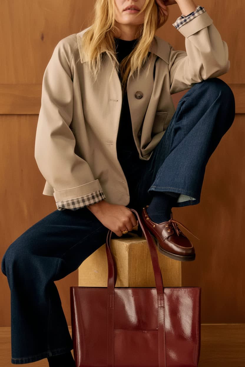 Paige Cropped Cotton Trench Coat_5