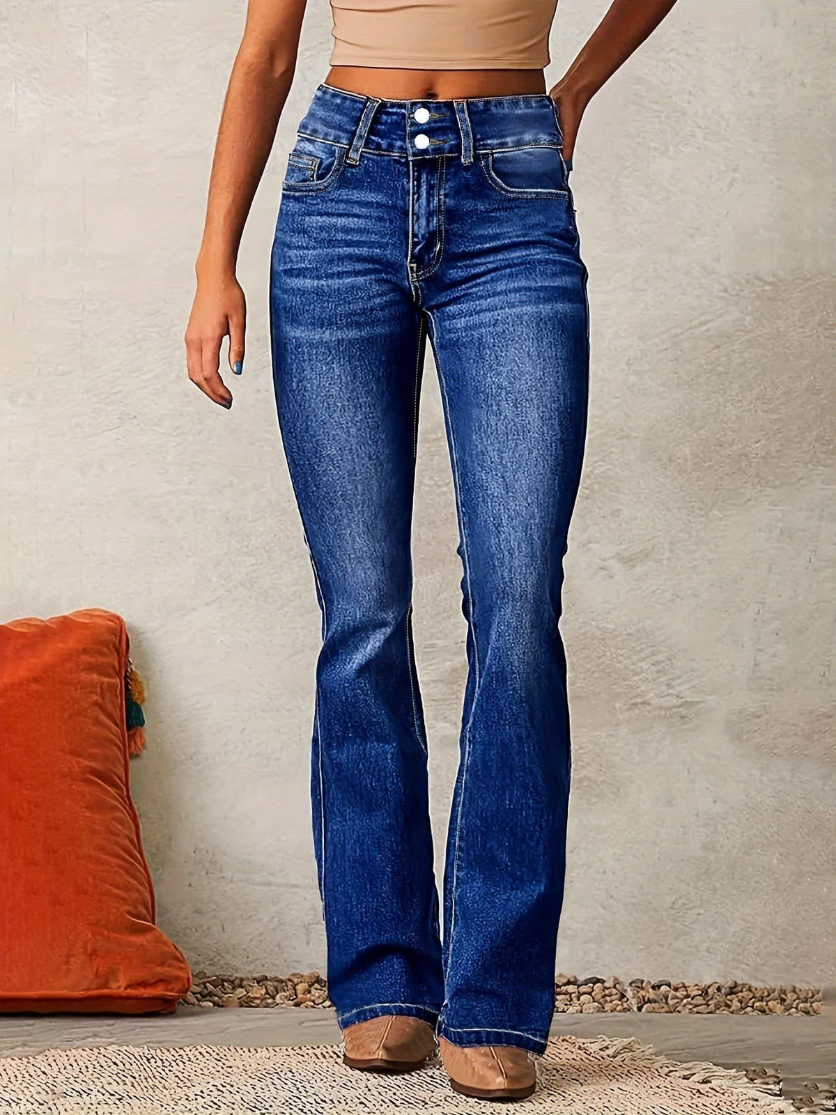 Colette Retro High Waist Flared Jeans_3