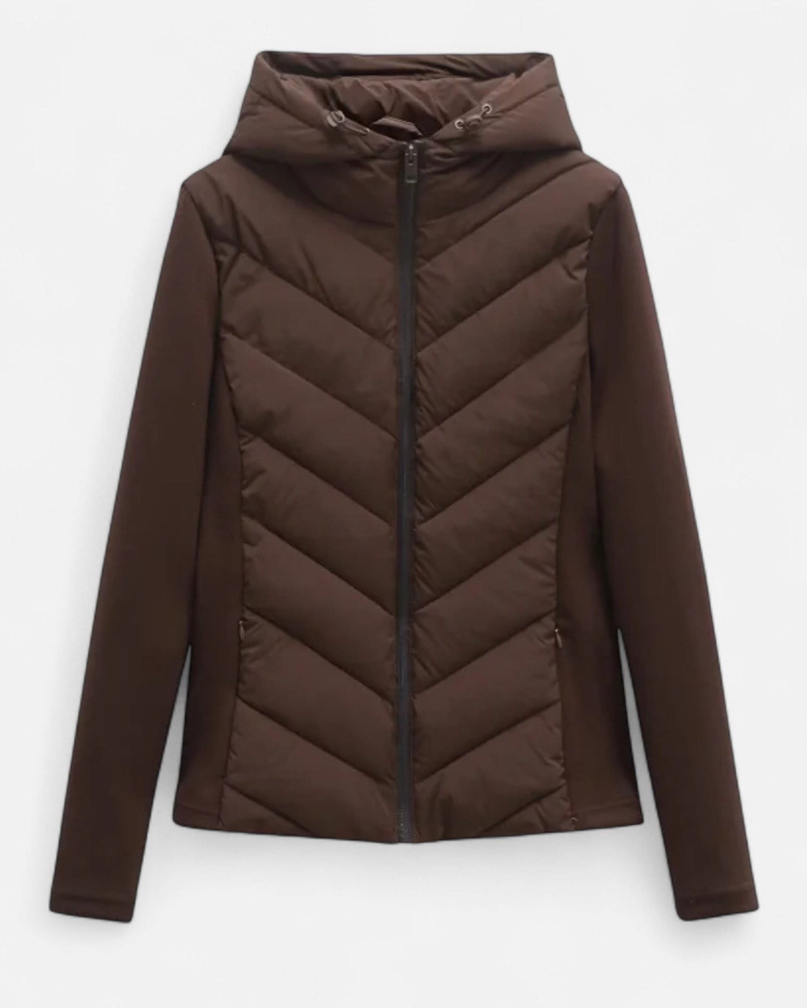 Brenna Chevron Quilted Stretch Puffer Jacket_4