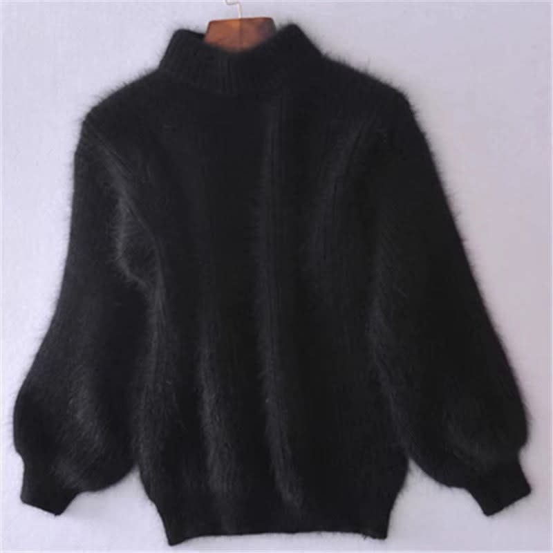 Vada Fuzzy Knit Turtleneck Sweater_9
