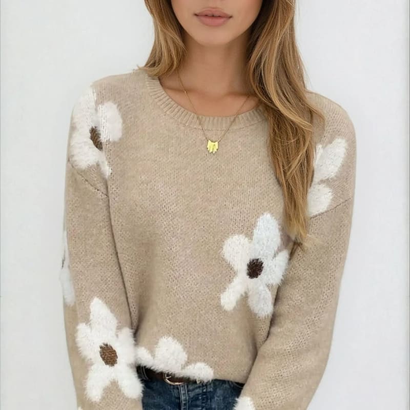 Roswitha Floral Crew Neck Sweater_1