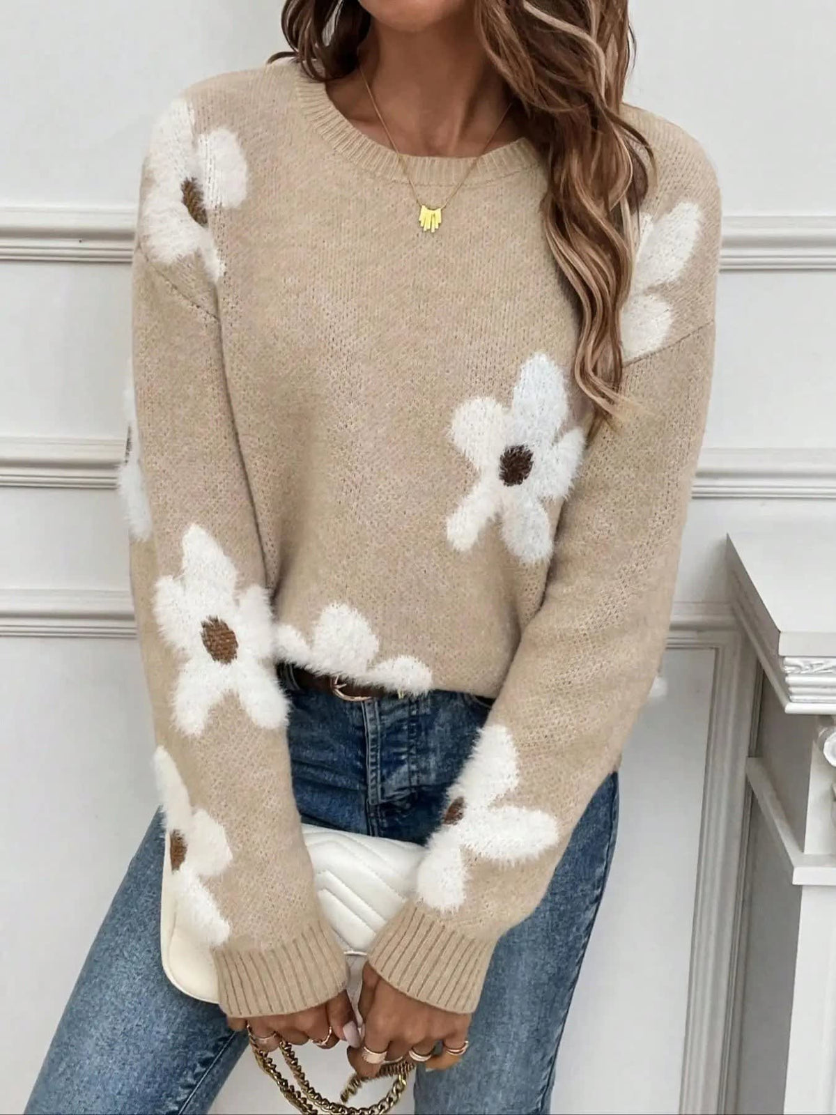 Roswitha Floral Crew Neck Sweater_5