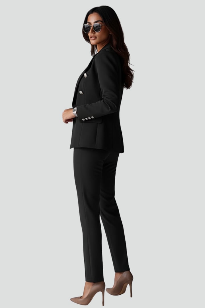 Joelle Double Breasted Two Piece Pant Suit_5