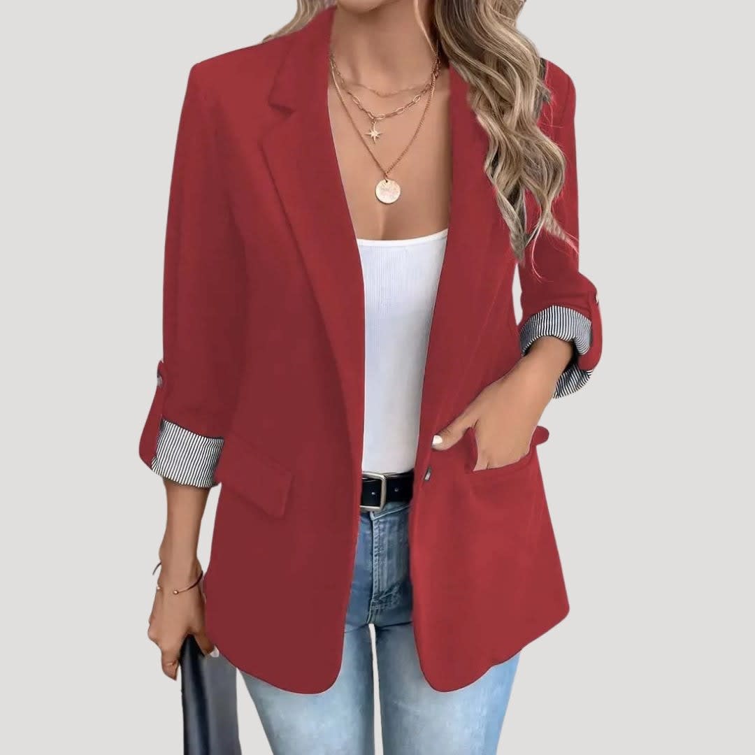 Amara Single Breasted Turn-Up Sleeve Blazer_2