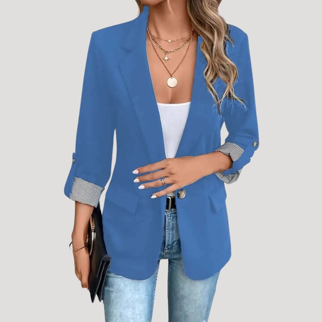 Amara Single Breasted Turn-Up Sleeve Blazer_3