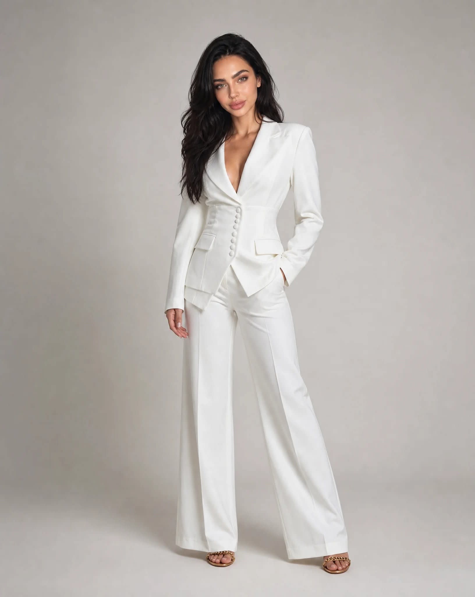 Brooklyn Wide Leg Two Piece Pant Suit_5