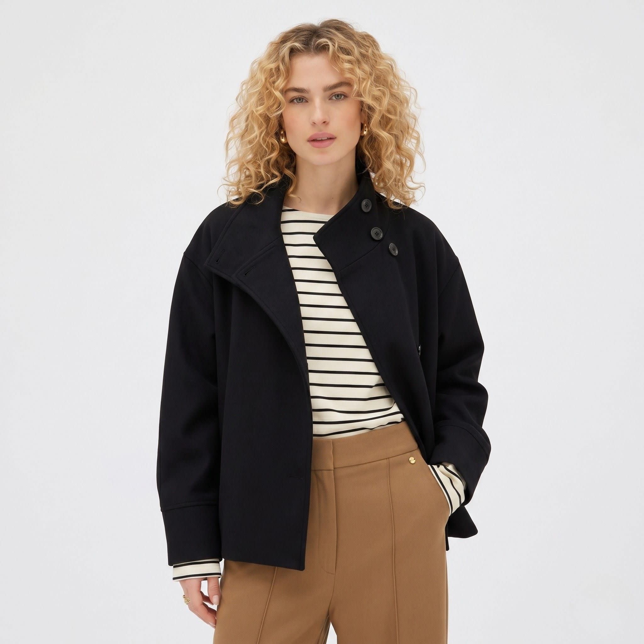 Leonora Funnel Neck Cropped Jacket_4