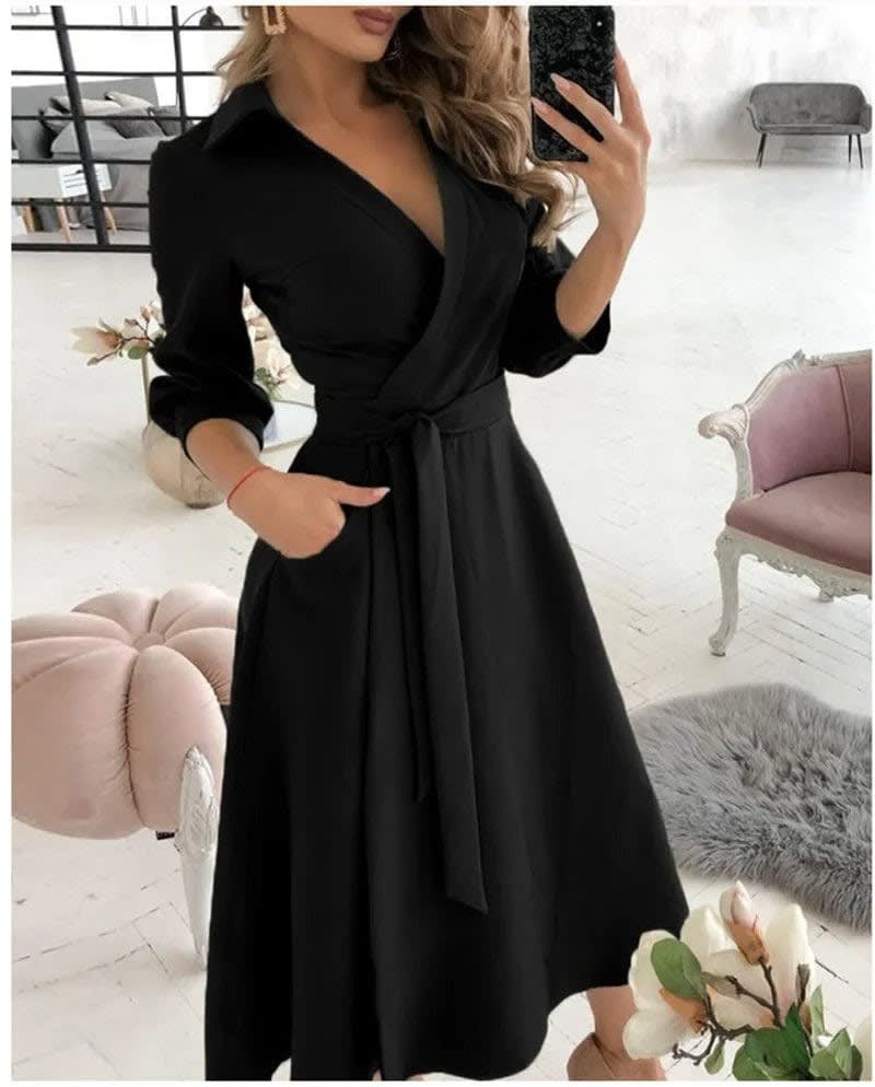 Bree Butterfly Print Tie Waist Wrap Midi Dress_2