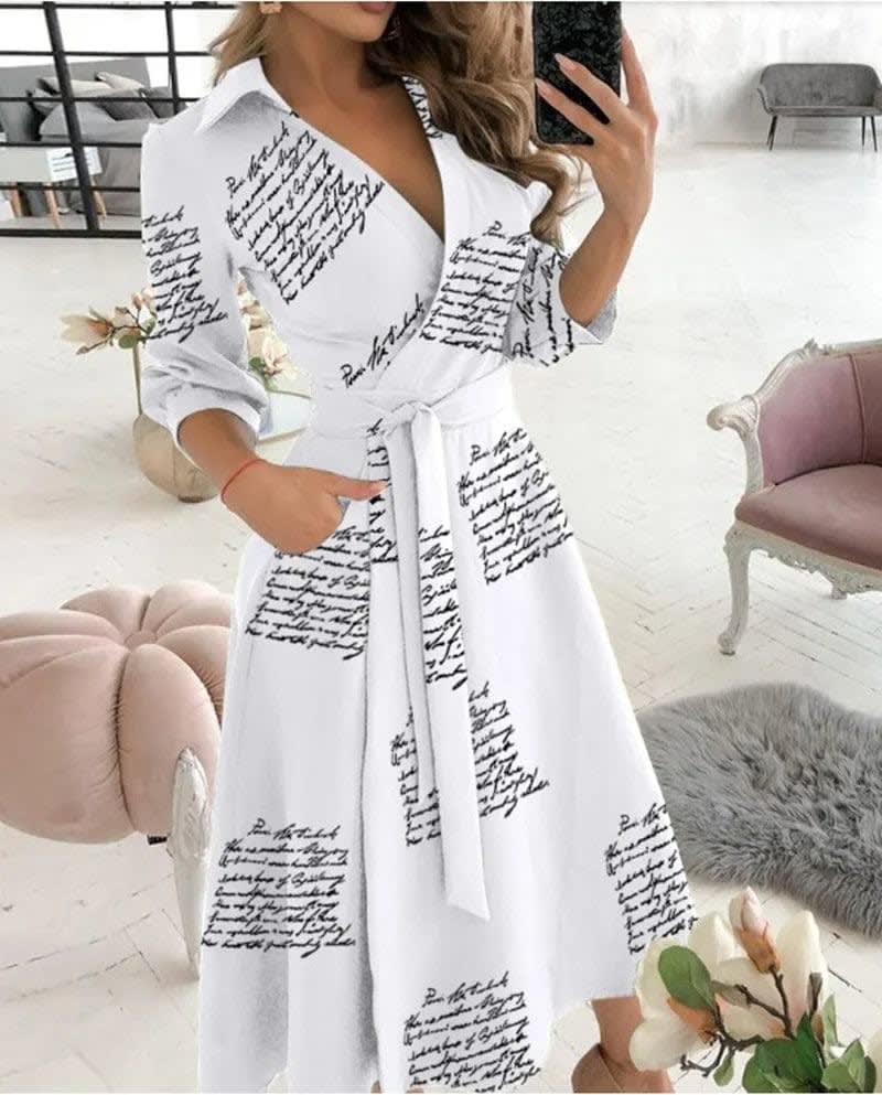 Bree Butterfly Print Tie Waist Wrap Midi Dress_7