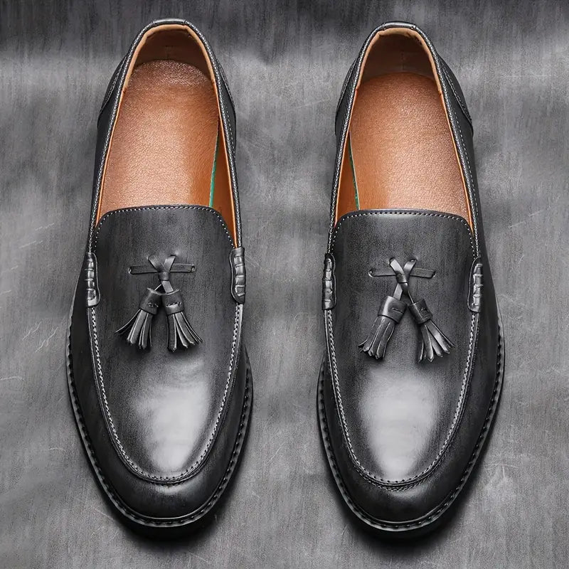Valentin Genuine Leather Tassel Loafers