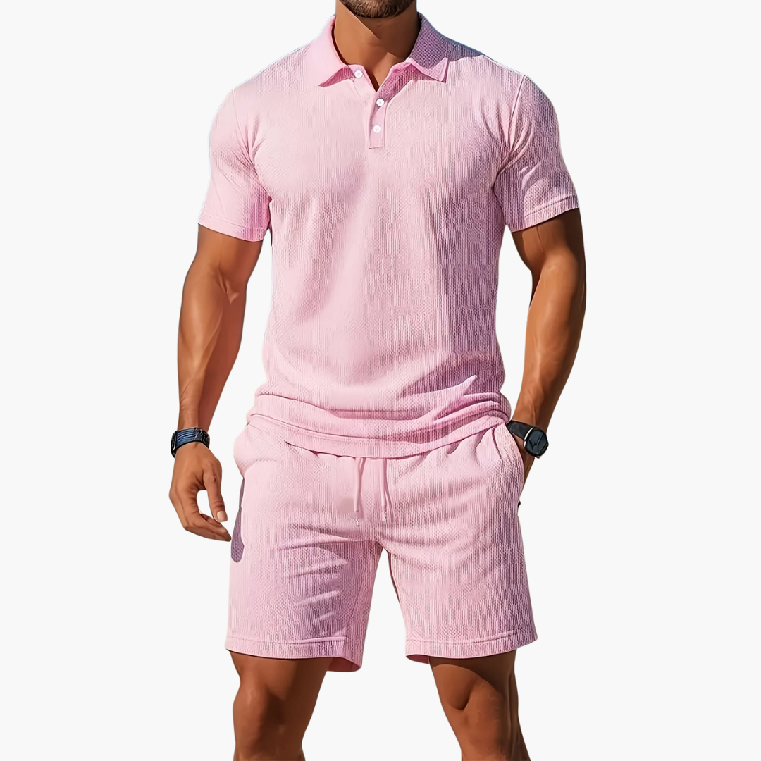 Marcus Waffle Knit Polo Set