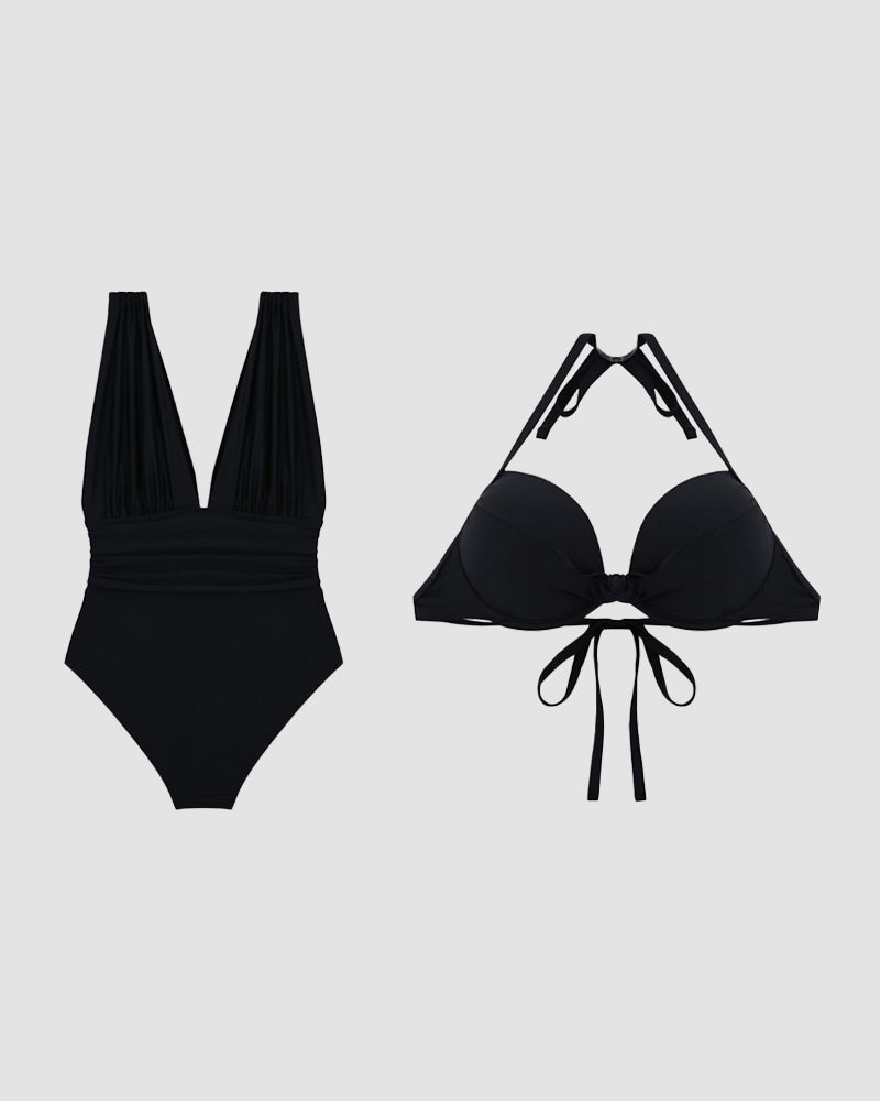 Juno Tummy Control Deep V-Neck Swimsuit