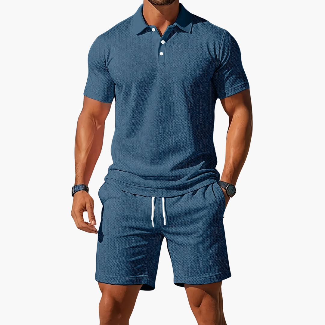 Marcus Waffle Knit Polo Set