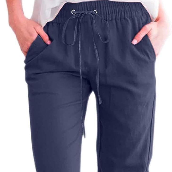 Jessica Wide Leg Pants With Drawstrings