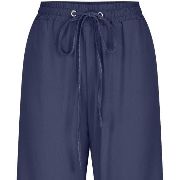 Jessica Wide Leg Pants With Drawstrings