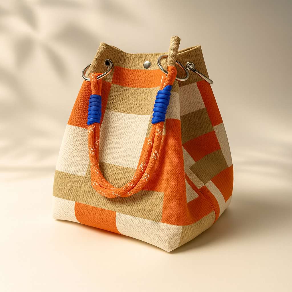 Violet Woven Bucket Bag