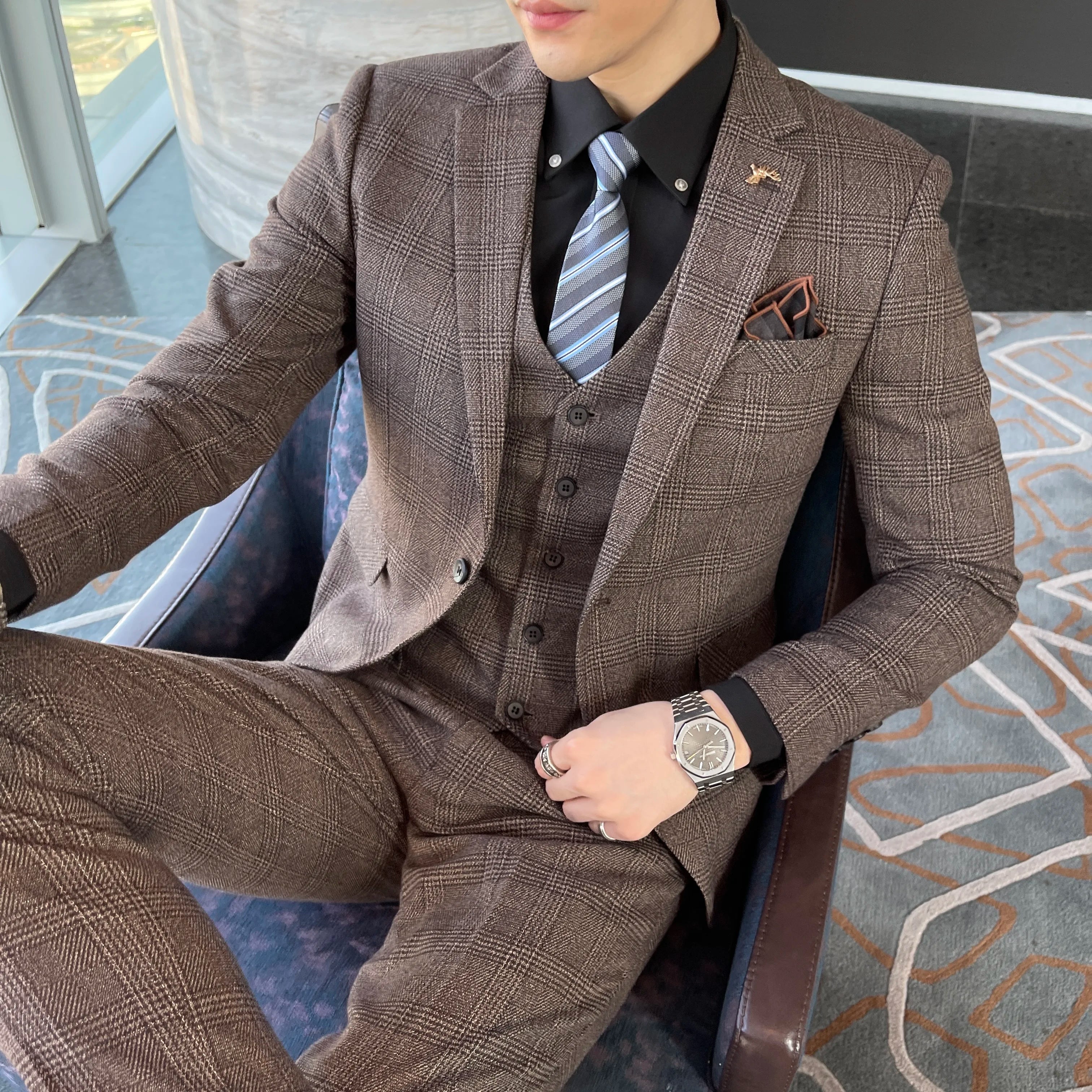 Kingsley Plaid Three-Piece Suit