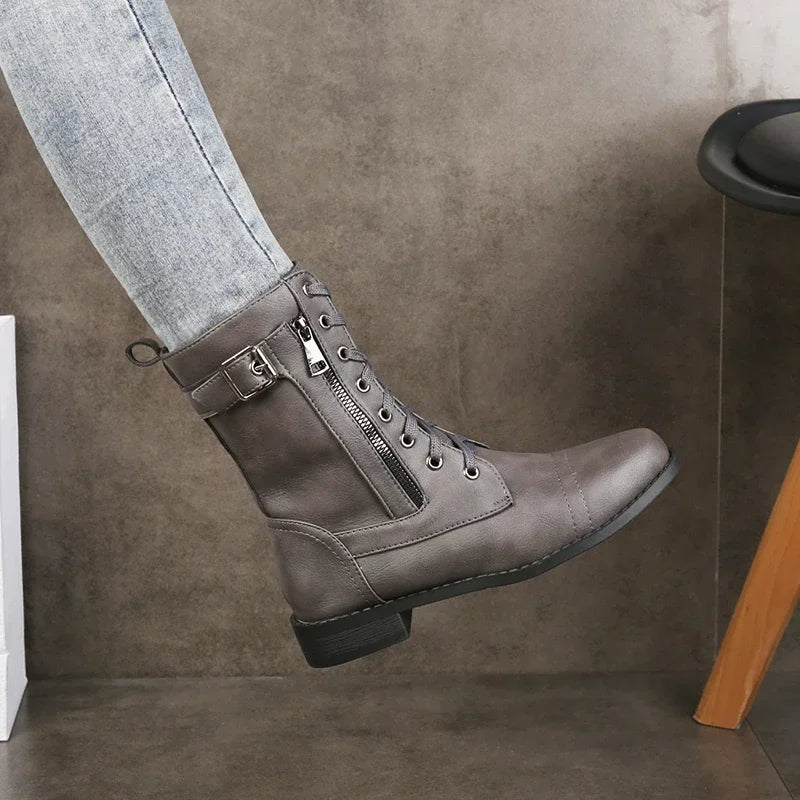 Clara Woods Leather Moto Boot